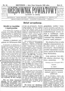 Orędownik Powiatowy 1922.11.18 R.47 Nr48