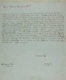 List Kajetana Wincentego Kielisińskiego do Celestyny z Zamoyskich Działyńskiej z 15.01.1844