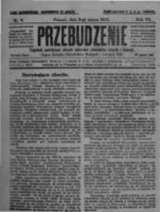 Przebudzenie: tygodnik poświęcony obronie interes&oacute;w robotnik&oacute;w rolnych i leśnych. Organ Związku Robotnik&oacute;w Rolnych i Leśnych ZZP. 1925.03.05 R.7 Nr9