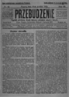 Przebudzenie: tygodnik poświęcony obronie interes&oacute;w robotnik&oacute;w rolnych i leśnych. Organ Związku Robotnik&oacute;w Rolnych i Leśnych ZZP. 1925.12.10 R.7 Nr49