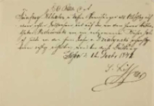 List Józefa Lissnera, antykwariusza i księgarza w Poznaniu, do Kajetana Wincentego Kielisińskiego z 02.12.1842