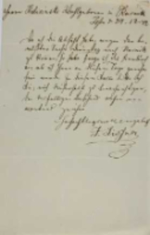 List Józefa Lissnera, antykwariusza i księgarza w Poznaniu, do Kajetana Wincentego Kielisińskiego z 29.12.1842