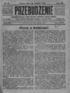 Przebudzenie: tygodnik poświęcony obronie interesów robotników rolnych i leśnych. Organ Związku Robotników Rolnych i Leśnych ZZP. 1926.09.02 R.8 Nr35