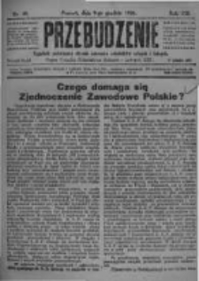 Przebudzenie: tygodnik poświęcony obronie interesów robotników rolnych i leśnych. Organ Związku Robotników Rolnych i Leśnych ZZP. 1926.12.09 R.8 Nr49