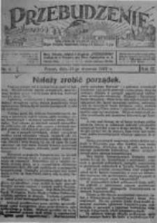 Przebudzenie: tygodnik poświęcony obronie interes&oacute;w robotnik&oacute;w rolnych i leśnych. Organ Związku Robotnik&oacute;w Rolnych i Leśnych ZZP. 1927.01.27 R.9 Nr4