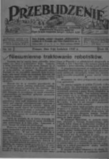 Przebudzenie: tygodnik poświęcony obronie interes&oacute;w robotnik&oacute;w rolnych i leśnych. Organ Związku Robotnik&oacute;w Rolnych i Leśnych ZZP. 1927.04.07 R.9 Nr14