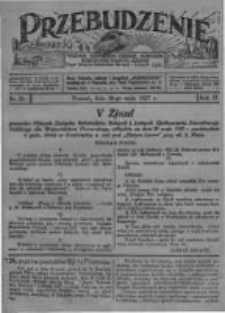 Przebudzenie: tygodnik poświęcony obronie interes&oacute;w robotnik&oacute;w rolnych i leśnych. Organ Związku Robotnik&oacute;w Rolnych i Leśnych ZZP. 1927.05.26 R.9 Nr21