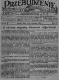 Przebudzenie: tygodnik poświęcony obronie interes&oacute;w robotnik&oacute;w rolnych i leśnych. Organ Związku Robotnik&oacute;w Rolnych i Leśnych ZZP. 1927.09.15 R.9 Nr37