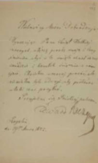 List Edwarda Radzyńskiego do Kajetana Wincentego Kielisińskiego z 27.03.1842