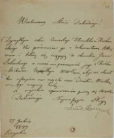 List Edwarda Radzyńskiego do Kajetana Wincentego Kielisińskiego z 27.11.1843