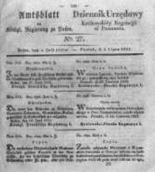 Amtsblatt der K&ouml;niglichen Regierung zu Posen. 1832.07.03 Nro.27