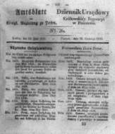 Amtsblatt der K&ouml;niglichen Regierung zu Posen. 1833.06.25 Nro.26