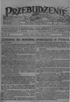 Przebudzenie: tygodnik poświęcony obronie interesów robotników rolnych i leśnych. Organ Związku Robotników Rolnych i Leśnych ZZP. 1928.05.17 R.10 Nr20