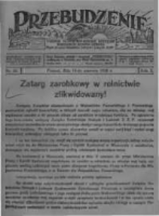 Przebudzenie: tygodnik poświęcony obronie interes&oacute;w robotnik&oacute;w rolnych i leśnych. Organ Związku Robotnik&oacute;w Rolnych i Leśnych ZZP. 1928.06.14 R.10 Nr24
