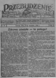 Przebudzenie: tygodnik poświęcony obronie interes&oacute;w robotnik&oacute;w rolnych i leśnych. Organ Związku Robotnik&oacute;w Rolnych i Leśnych ZZP. 1928.09.27 R.10 Nr39