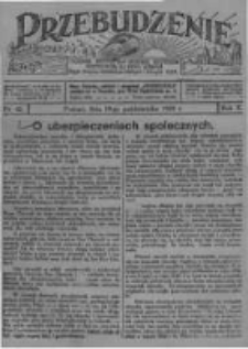 Przebudzenie: tygodnik poświęcony obronie interesów robotników rolnych i leśnych. Organ Związku Robotników Rolnych i Leśnych ZZP. 1928.10.18 R.10 Nr42