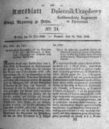 Amtsblatt der K&ouml;niglichen Regierung zu Posen. 1836.05.24 Nro.21