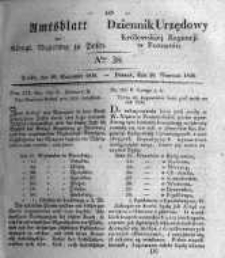 Amtsblatt der K&ouml;niglichen Regierung zu Posen. 1836.09.20 Nro.38