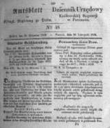 Amtsblatt der K&ouml;niglichen Regierung zu Posen. 1836.11.29 Nro.48