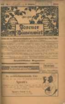 Posener Bienenwirt: Gartenfreund und Kleintierzüchter: Zeitschrift des Bienenwirtschaftlichen Provinzialvereins von Posen 1908.01 Jg.2 Nr1