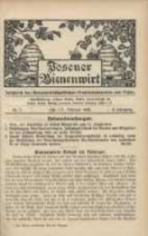 Posener Bienenwirt: Gartenfreund und Kleintierz&uuml;chter: Zeitschrift des Bienenwirtschaftlichen Provinzialvereins von Posen 1908.02 Jg.2 Nr2