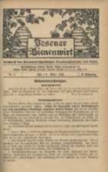 Posener Bienenwirt: Gartenfreund und Kleintierzüchter: Zeitschrift des Bienenwirtschaftlichen Provinzialvereins von Posen 1908.03 Jg.2 Nr3