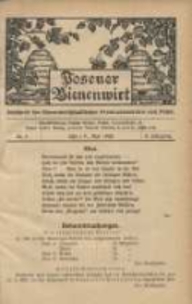 Posener Bienenwirt: Gartenfreund und Kleintierz&uuml;chter: Zeitschrift des Bienenwirtschaftlichen Provinzialvereins von Posen 1908.05 Jg.2 Nr5