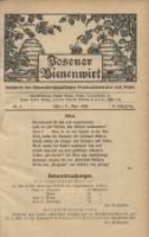 Posener Bienenwirt: Gartenfreund und Kleintierzüchter: Zeitschrift des Bienenwirtschaftlichen Provinzialvereins von Posen 1908.05 Jg.2 Nr5