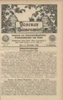 Posener Bienenwirt: Gartenfreund und Kleintierzüchter: Zeitschrift des Bienenwirtschaftlichen Provinzialvereins von Posen 1908.11 Jg.2 Nr11