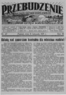 Przebudzenie: organ Związku Robotników Rolnych i Leśnych ZZP. 1929.11.21 R.11 Nr47