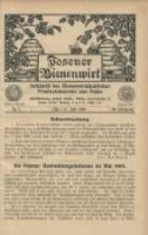 Posener Bienenwirt: Zeitschrift des Bienenwirtschaftlichen Provinzialvereins von Posen 1909.07 Jg.3 Nr7
