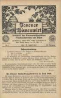 Posener Bienenwirt: Zeitschrift des Bienenwirtschaftlichen Provinzialvereins von Posen 1909.08 Jg.3 Nr8