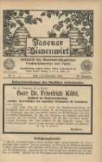Posener Bienenwirt: Zeitschrift des Bienenwirtschaftlichen Provinzialvereins von Posen 1909.11 Jg.3 Nr11