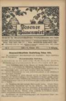 Posener Bienenwirt: Zeitschrift des Bienenwirtschaftlichen Provinzialvereins von Posen 1911.02 Jg.5 Nr2