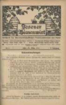 Posener Bienenwirt: Zeitschrift des Bienenwirtschaftlichen Provinzialvereins von Posen 1911.03 Jg.5 Nr3