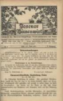 Posener Bienenwirt: Zeitschrift des Bienenwirtschaftlichen Provinzialvereins von Posen 1911.06 Jg.5 Nr6