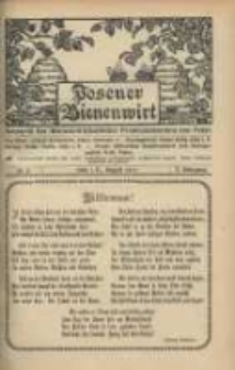 Posener Bienenwirt: Zeitschrift des Bienenwirtschaftlichen Provinzialvereins von Posen 1911.08 Jg.5 Nr8