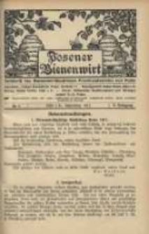 Posener Bienenwirt: Zeitschrift des Bienenwirtschaftlichen Provinzialvereins von Posen 1911.09 Jg.5 Nr9