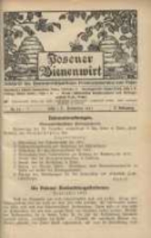 Posener Bienenwirt: Zeitschrift des Bienenwirtschaftlichen Provinzialvereins von Posen 1911.11 Jg.5 Nr11