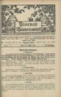 Posener Bienenwirt: Zeitschrift des Bienenwirtschaftlichen Provinzialvereins von Posen 1912.04 Jg.6 Nr4