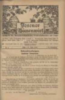 Posener Bienenwirt: Zeitschrift des Bienenwirtschaftlichen Provinzialvereins von Posen 1912.06 Jg.6 Nr6