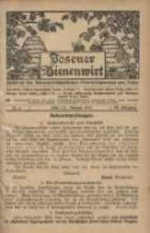 Posener Bienenwirt: Zeitschrift des Bienenwirtschaftlichen Provinzialvereins von Posen 1913.02 Jg.7 Nr2