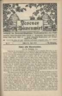Posener Bienenwirt: Zeitschrift des Bienenwirtschaftlichen Provinzialvereins von Posen 1913.07 Jg.7 Nr7