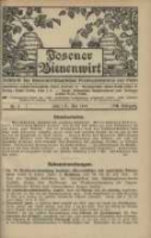 Posener Bienenwirt: Zeitschrift des Bienenwirtschaftlichen Provinzialvereins von Posen 1914.05 Jg.8 Nr5