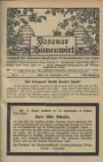 Posener Bienenwirt: Zeitschrift des Bienenwirtschaftlichen Provinzialvereins von Posen 1914.09 Jg.8 Nr9