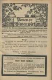 Posener Bienenwirt: Zeitschrift des Bienenwirtschaftlichen Provinzialvereins von Posen 1914.10 Jg.8 Nr10