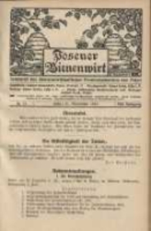 Posener Bienenwirt: Zeitschrift des Bienenwirtschaftlichen Provinzialvereins von Posen 1914.11 Jg.8 Nr11