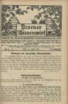 Posener Bienenwirt: Zeitschrift des Bienenwirtschaftlichen Provinzialvereins von Posen 1915.04 Jg.9 Nr4