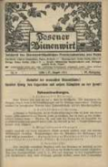 Posener Bienenwirt: Zeitschrift des Bienenwirtschaftlichen Provinzialvereins von Posen 1915.08 Jg.9 Nr8