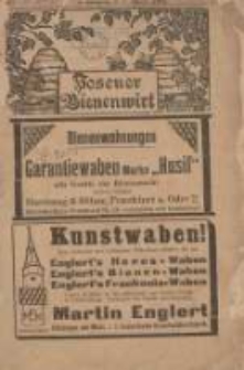Posener Bienenwirt: Zeitschrift des Bienenwirtschaftlichen Provinzialvereins von Posen 1917.01 Jg.11 Nr1